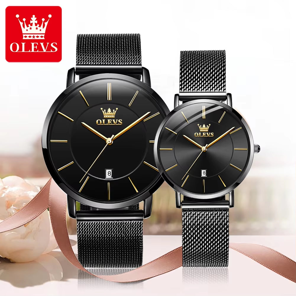 Brand Stainless Steel Milanese Strap Multi-Function Quartz Wrist Watches Fashion Waterproof Couple Men'S Watch 2019