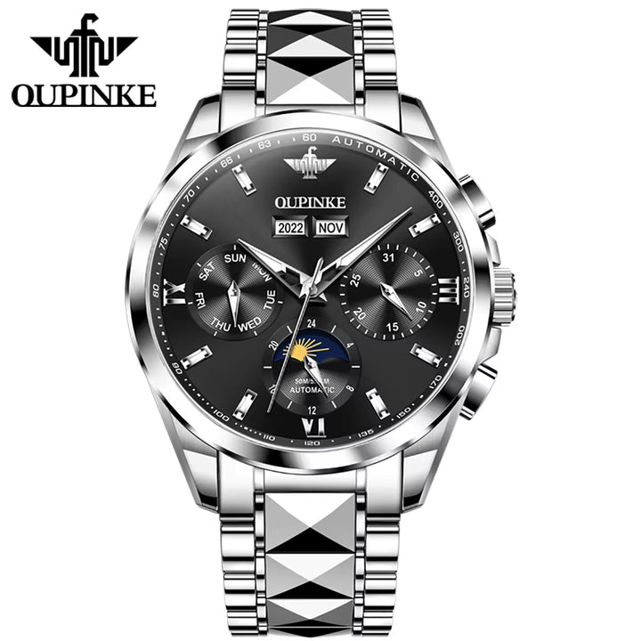 3201 Men's Luxury Automatic Tourbillon Mechanical Watch - Stainless Steel Business Timepiece