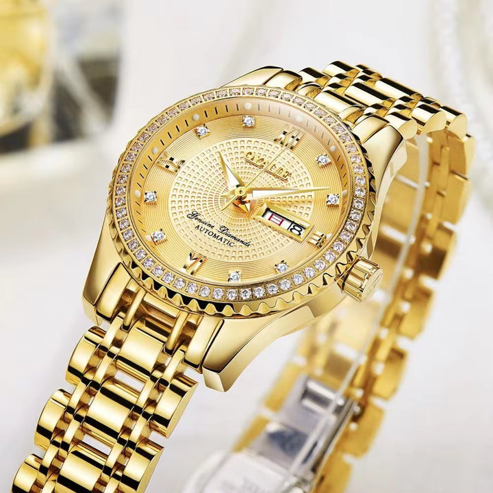 Luxury Women Mechanical Wristwatch Top Brand  Women Auto Watch Diamond Date Watch for Women