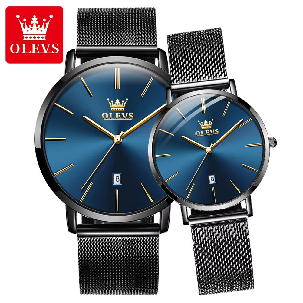 Brand Stainless Steel Milanese Strap Multi-Function Quartz Wrist Watches Fashion Waterproof Couple Men'S Watch 2019