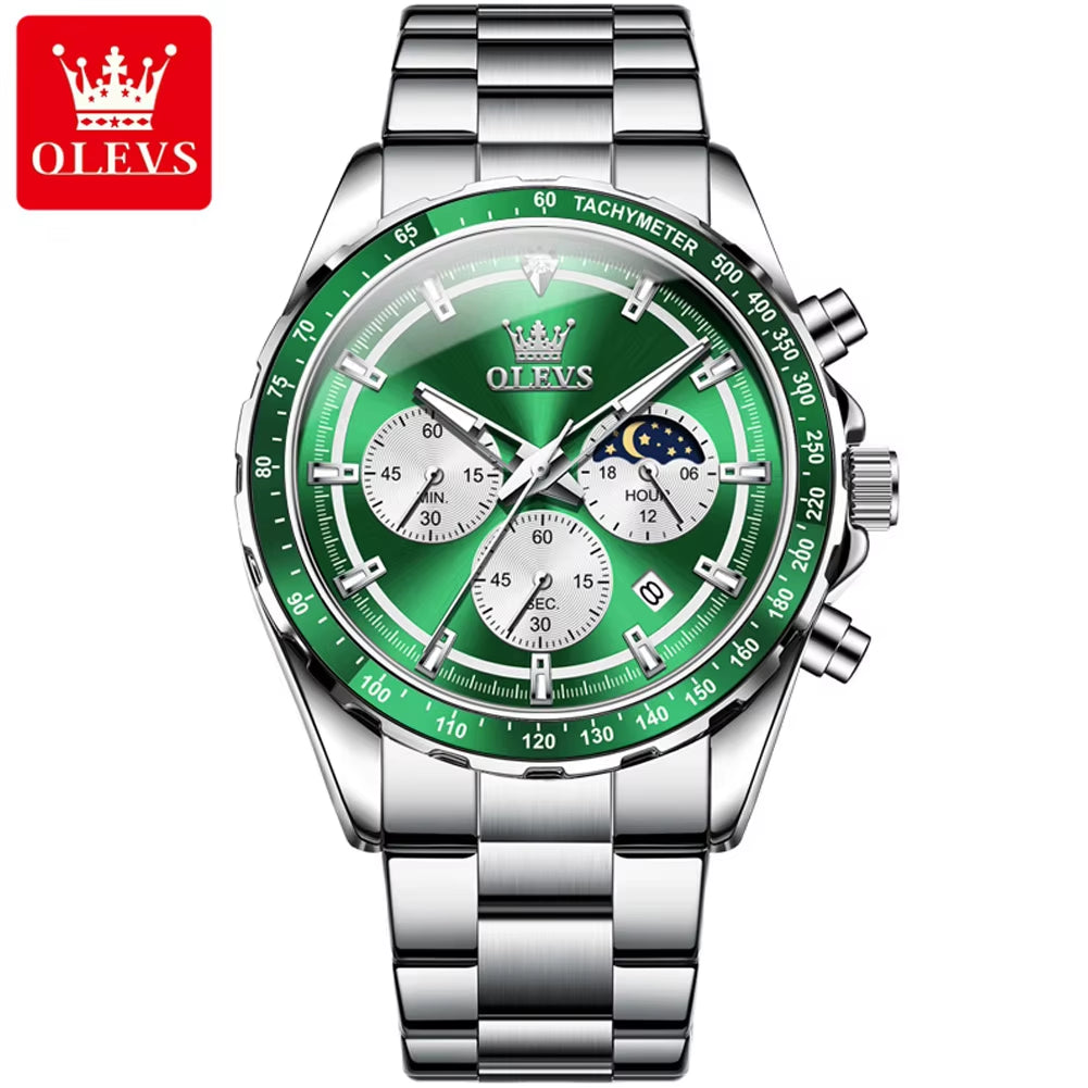 OLEVS 2945 Men's Multifunctional Quartz Watch with Large Dial and Waterproof Design – Customizable for Wholesale