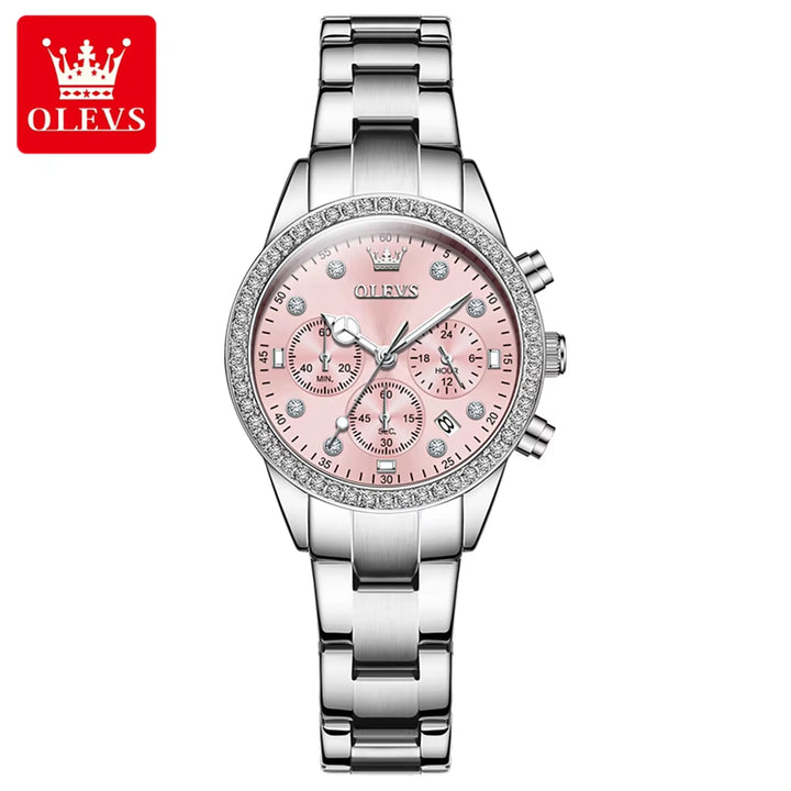 9909 Women Watches Fashion Luxury Date Quartz Full Diamond Watch Women Gold Stainless Steel Business Watch