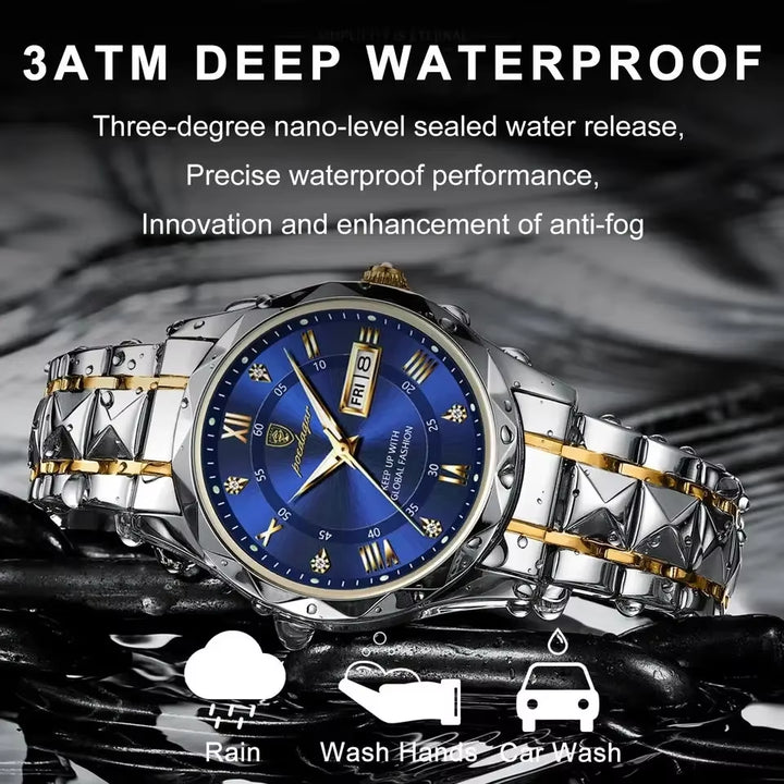 "615 New Arrival Luxury Men's Stainless Steel Waterproof Quartz Watch with Luminous Features"