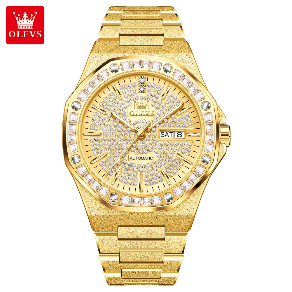 9803 Gold Watch Iced Out All Diamonds Men Watch New Product Luxury Men'S Watch Bling Jewelry Stainless Steel