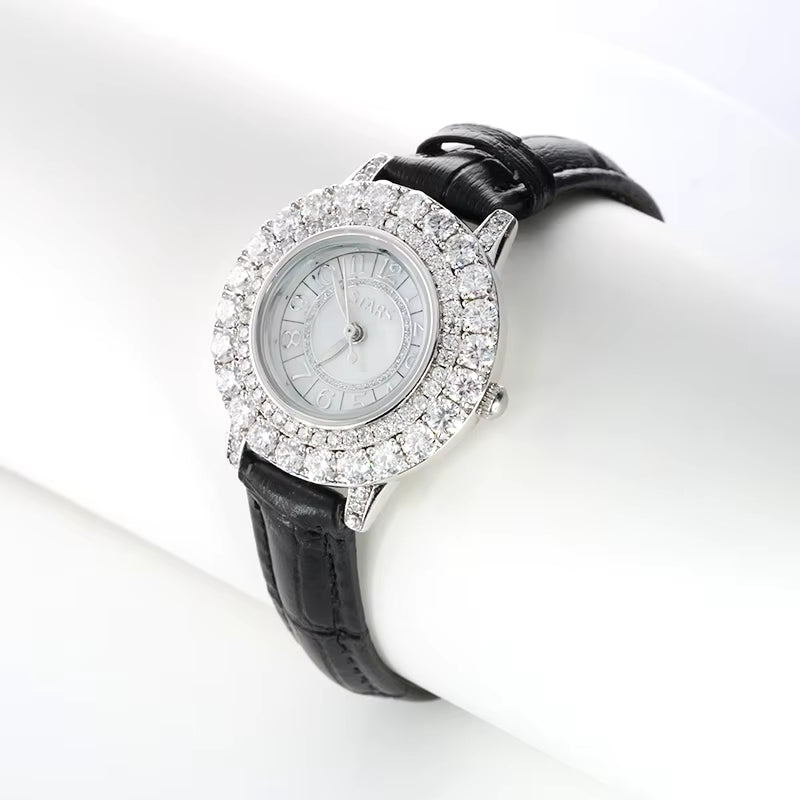 Hiphop Hip Hop Quartz Montre Women Men Iced Out Diamond Vvs Moissanite Watch