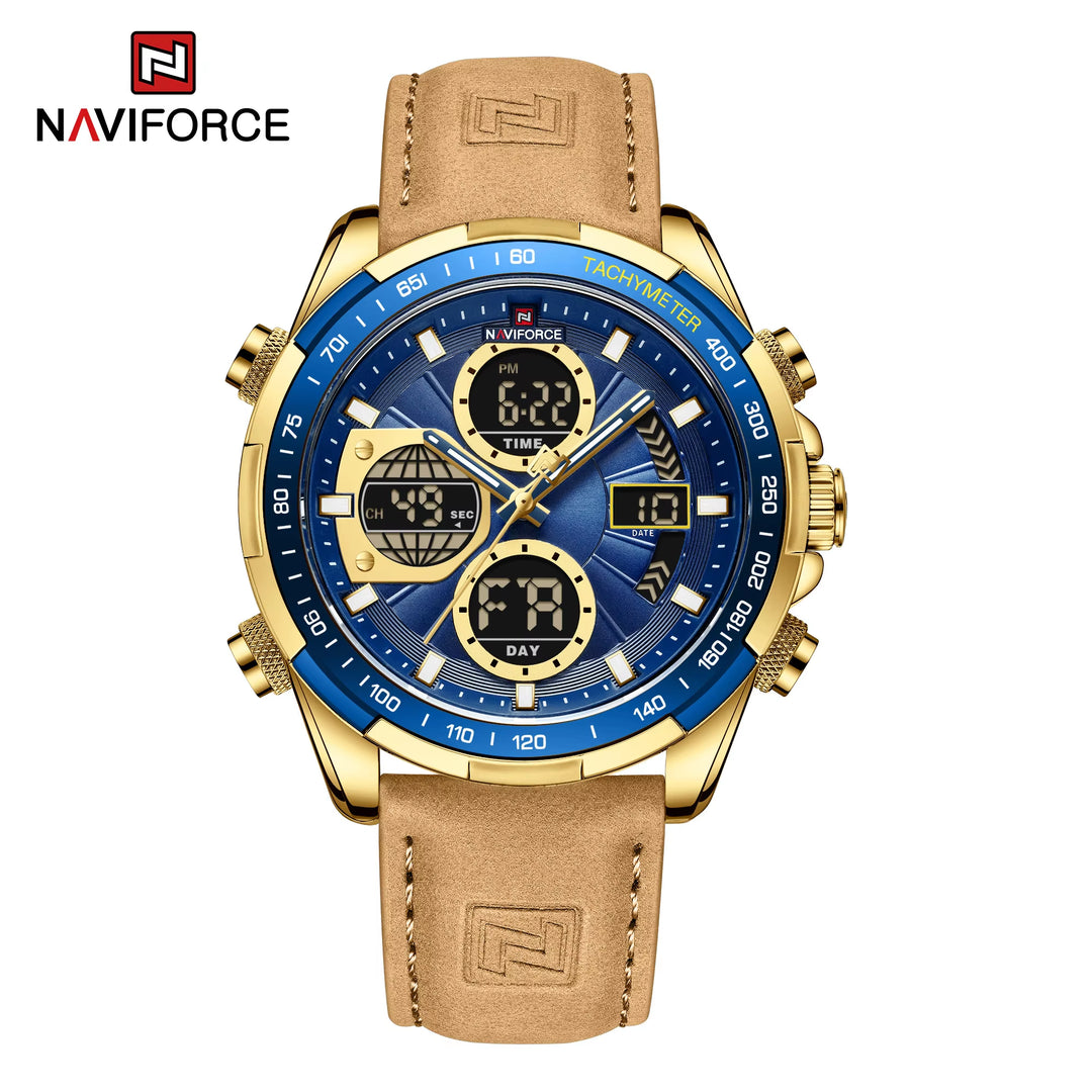 Luxury Multi-Time Zone Men's Quartz Watch - High-Quality Wristwatch with Day and Week Display