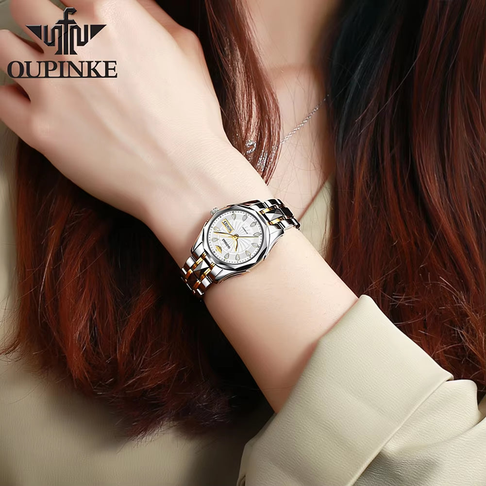 Oupinke 3172 Custom Logo Color Stainless Steel Waterproof Mechanical Wholesale Women Wrist Luxury Watches