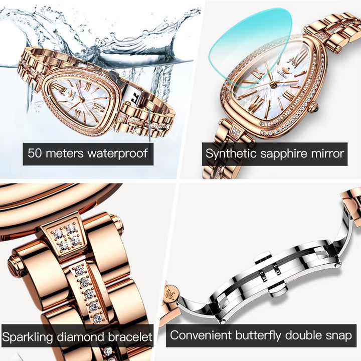 3192 Oval Ladies Fashion Creative Water Drop-Shaped Dial Trend Luxury Diamond Watch Waterproof Quartz Women Watches