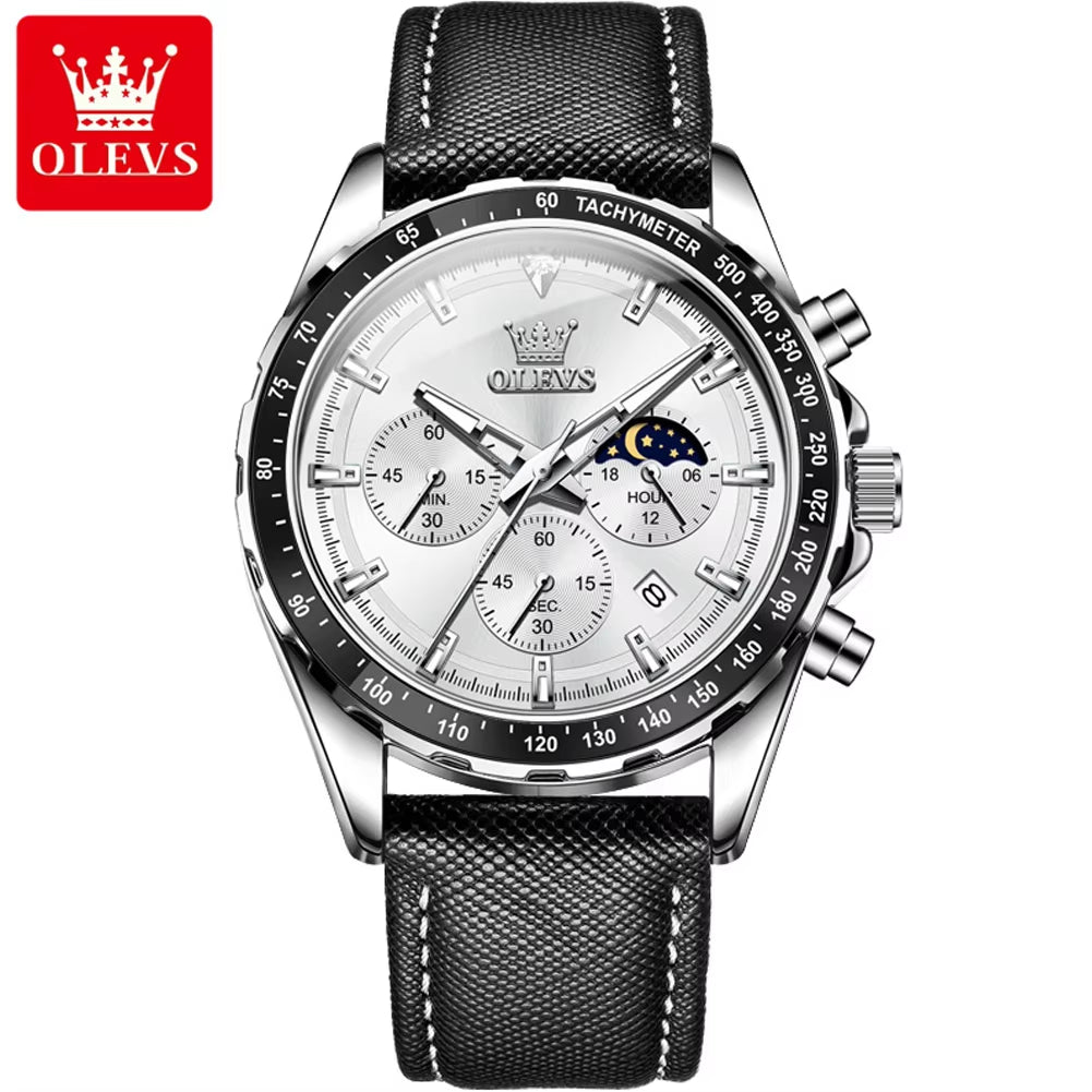 OLEVS 2945 Men's Multifunctional Quartz Watch with Large Dial and Waterproof Design – Customizable for Wholesale