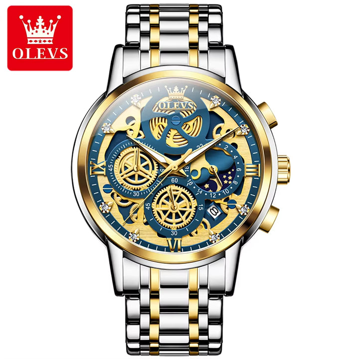 9947 Mens Analog Quartz Watches Blue Watchmen Top Brand Luxury Casual Wristwatches