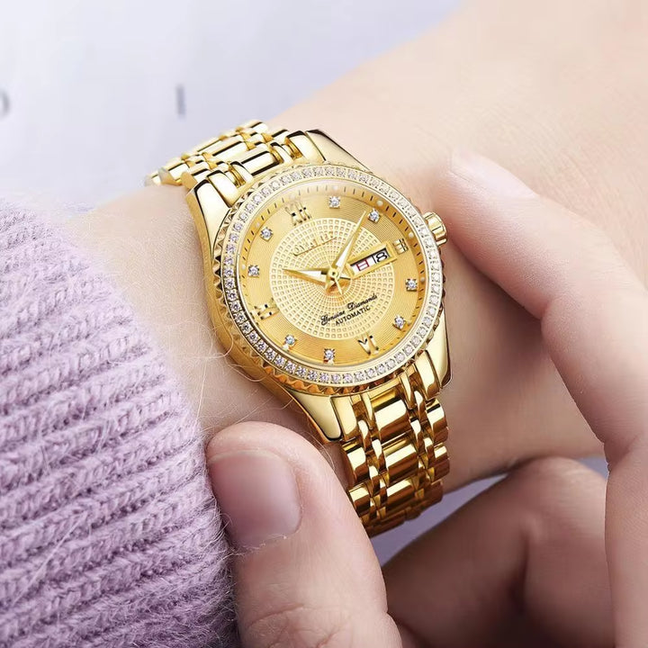 Luxury Women Mechanical Wristwatch Top Brand  Women Auto Watch Diamond Date Watch for Women