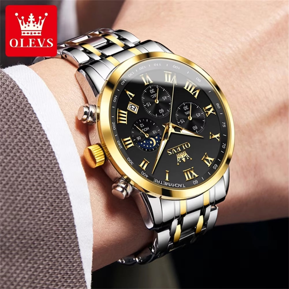 5529 Men Watches New Fashion Stainless Steel Date Waterproof Luminous Brand Luxury Men'S Korean Version for Quartz Watch