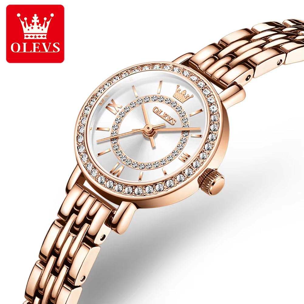 5508 Girl Gifts Diamond Watch Fashion Beatiful Luxurious Diamond Waterproof Steel Mesh Dressing Quartz Women Watch