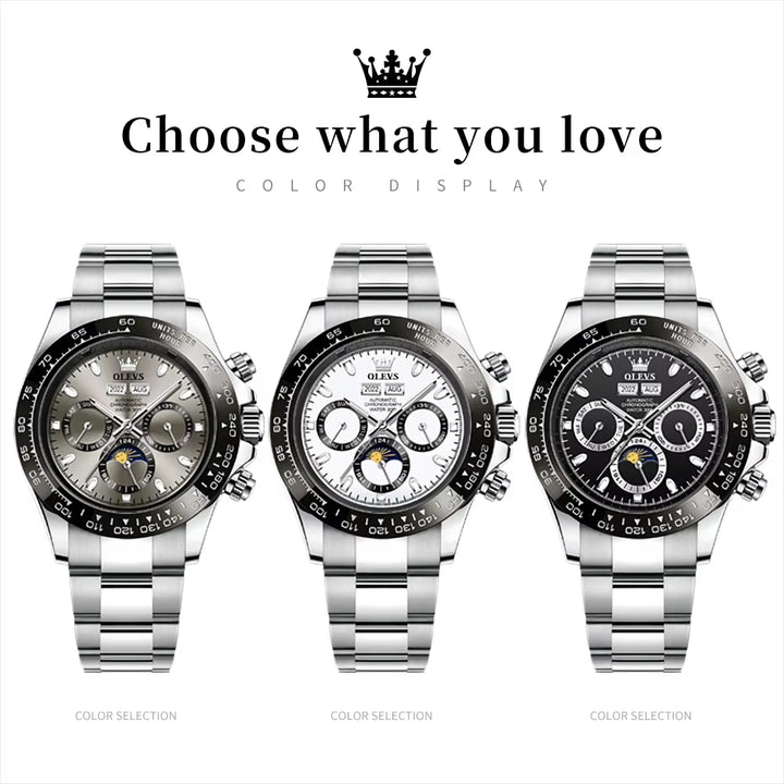 6654 Factory 3 ATM Waterproof Multifunction Watches Men Luxury Brand Automatic Mechanical Watch for Wristwatch Man