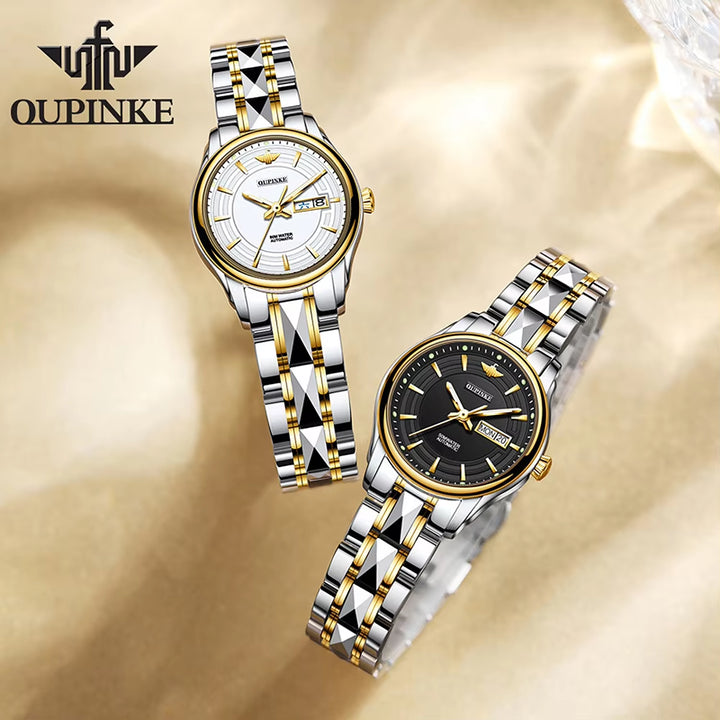 3170 Women OEM Japanese Mechanical Embellished Luxury Tungsten Steel Luminous Date Elegant Simple Gold Ladies Watch