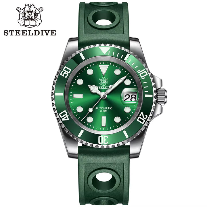 STEELDIVE SD1953 2021 Two-Tone Dial Men's Diving Watch with NH35A Automatic Movement, 30ATM Waterproof Rating, Sapphire Glass, and Ceramic Bezel