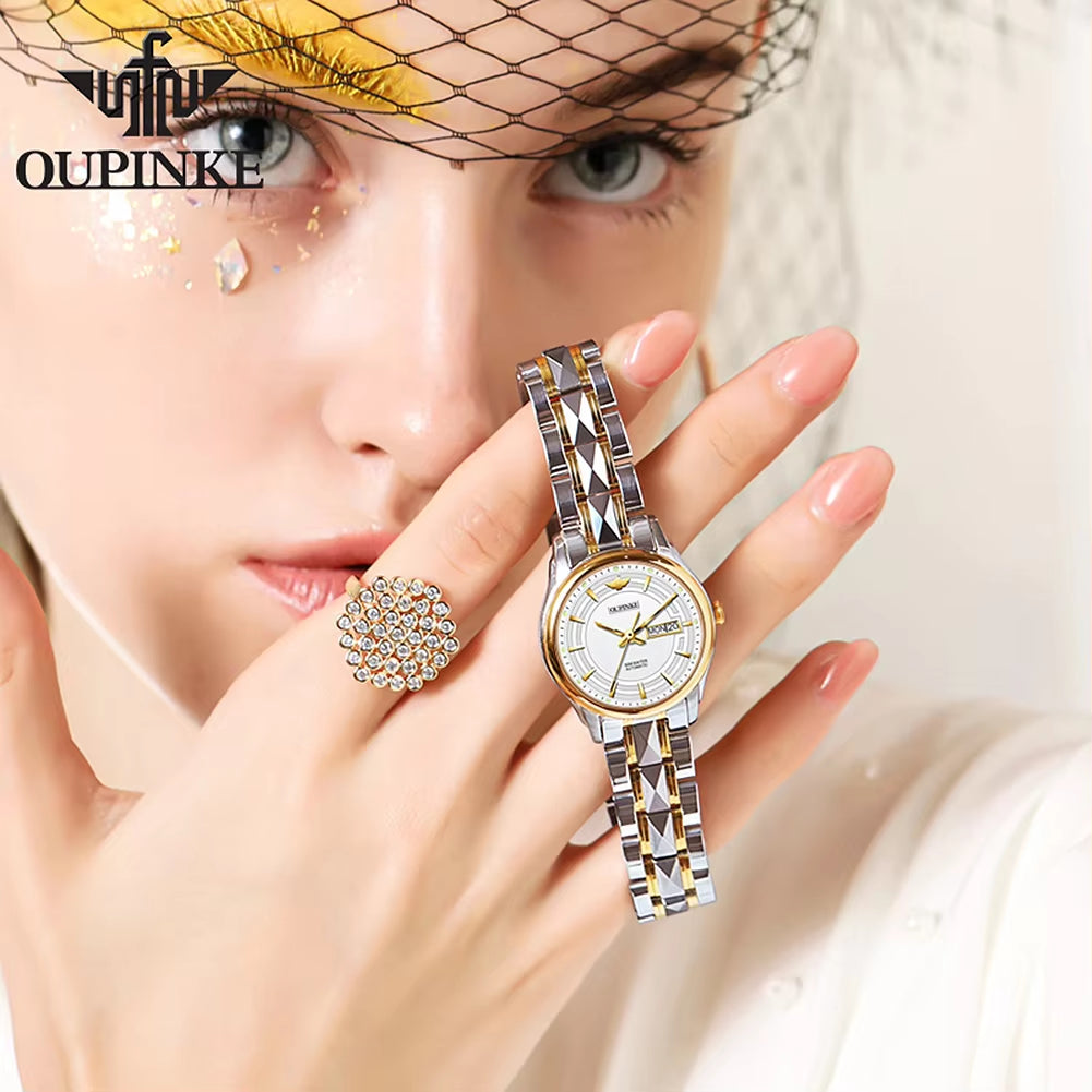 Oupinke 3170 Guaranteed Quality Proper Price Waterproof Stainless 2021 Lady Women Luxury Watches