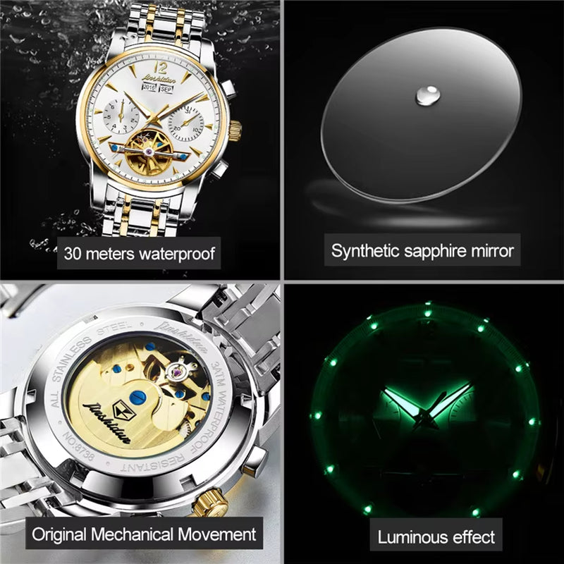 8738 Hot Oem Custom Chinese Fashion Manufacturer Luxury Watch Men Stainless Steel Waterproof Mechanical Watch