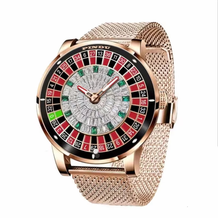 Hot Sell Watch for Men Luxury Roulette Wheel Spinning Mechanical Watches Wrist Hollow Out Casino Watches Men Automatic