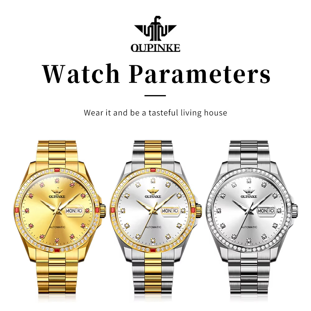 3261OEM ODM High Quality Watch Men Luxury Stainless Steel Sapphire Glass Waterproof Mechanical Watch