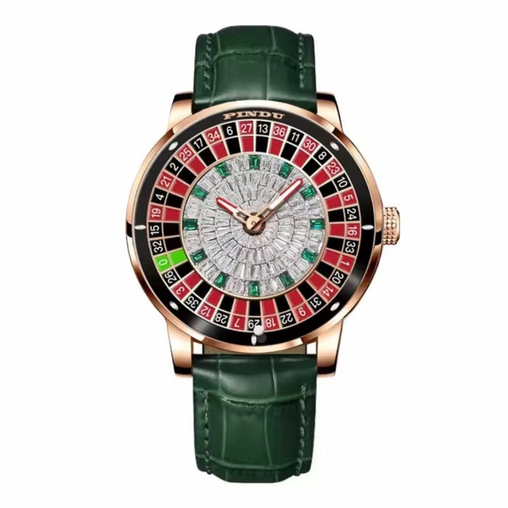 Hot Sell Watch for Men Luxury Roulette Wheel Spinning Mechanical Watches Wrist Hollow Out Casino Watches Men Automatic