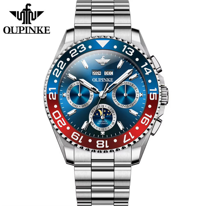 3271 Custom OEM/ODM Logo Fashion Multifunctional Sports Automatic Mechanical Watch for Men - Stainless Steel and Waterproof