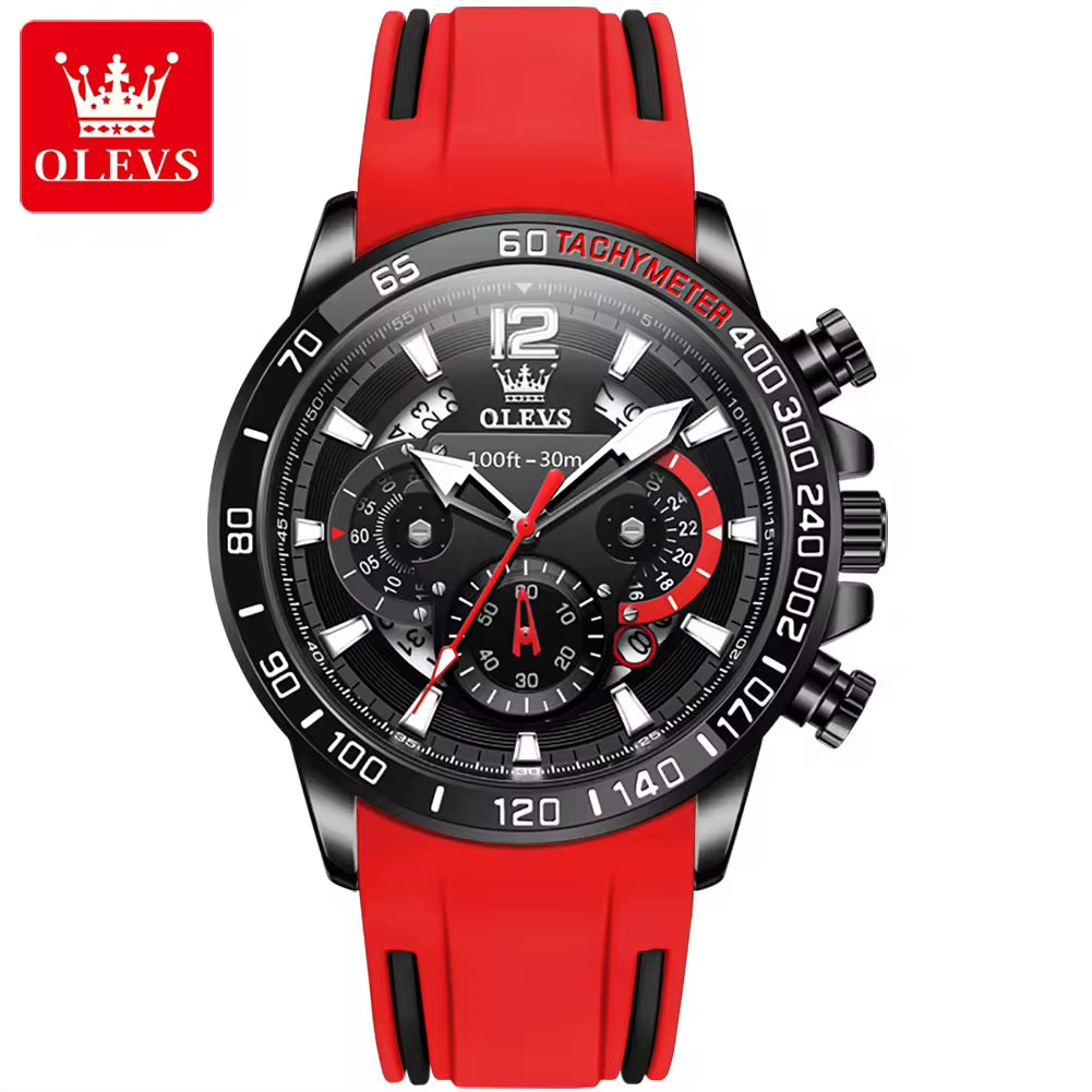 9936 Luminous Red Silica Gel Quartz Watch for Men - Wholesale Resee Brand