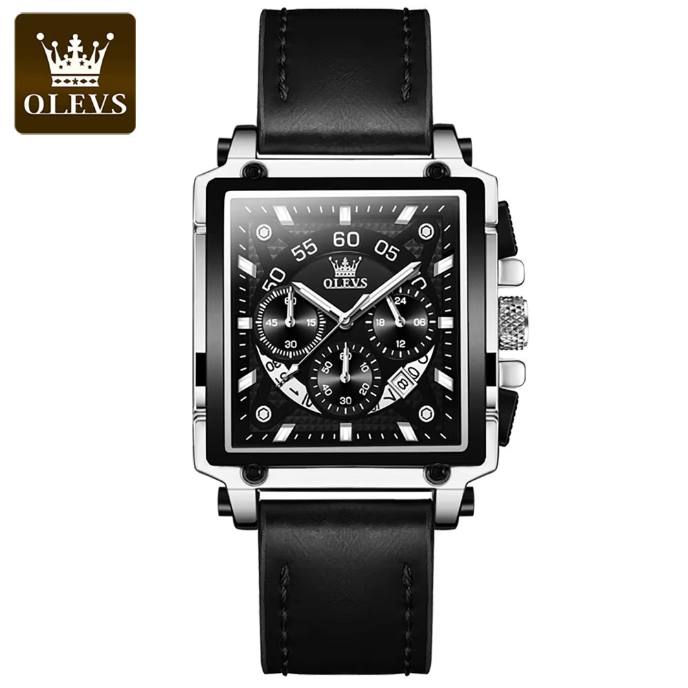 Olevs 9919 Luxury Quartz Wristwatch for Men with Custom Logo and High-Quality Leather Straps