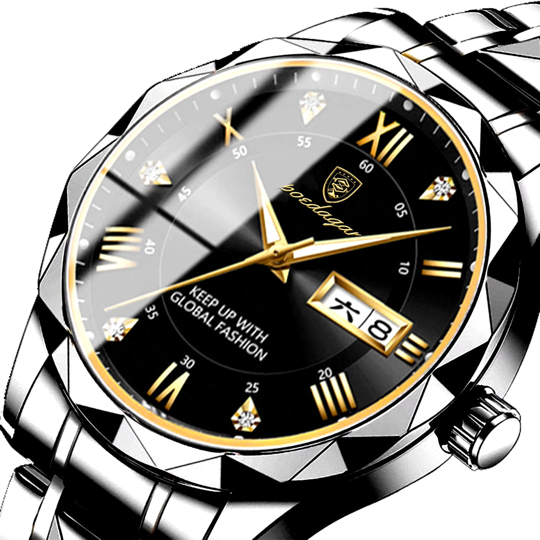 "615 New Arrival Luxury Men's Stainless Steel Waterproof Quartz Watch with Luminous Features"