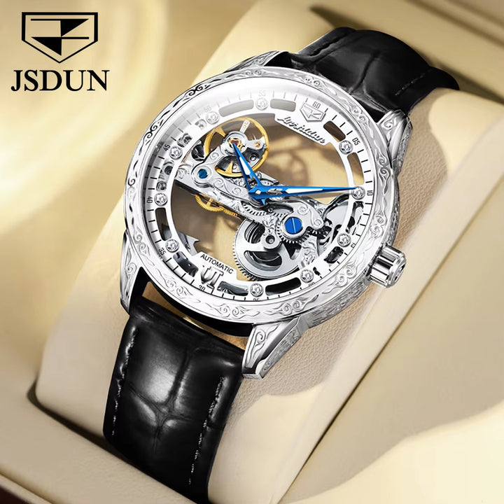 8917 OEM Stainless Steel Luxury Brand Clock Classic Waterproof Luminous Hollow Automatic Tourbillon Mechanical Watch Men