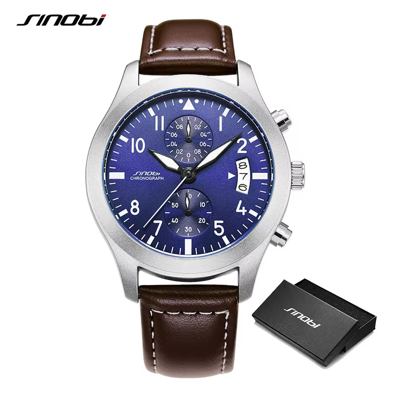 Men's Chronograph Quartz Wristwatch - Premium Quality with Complimentary Box