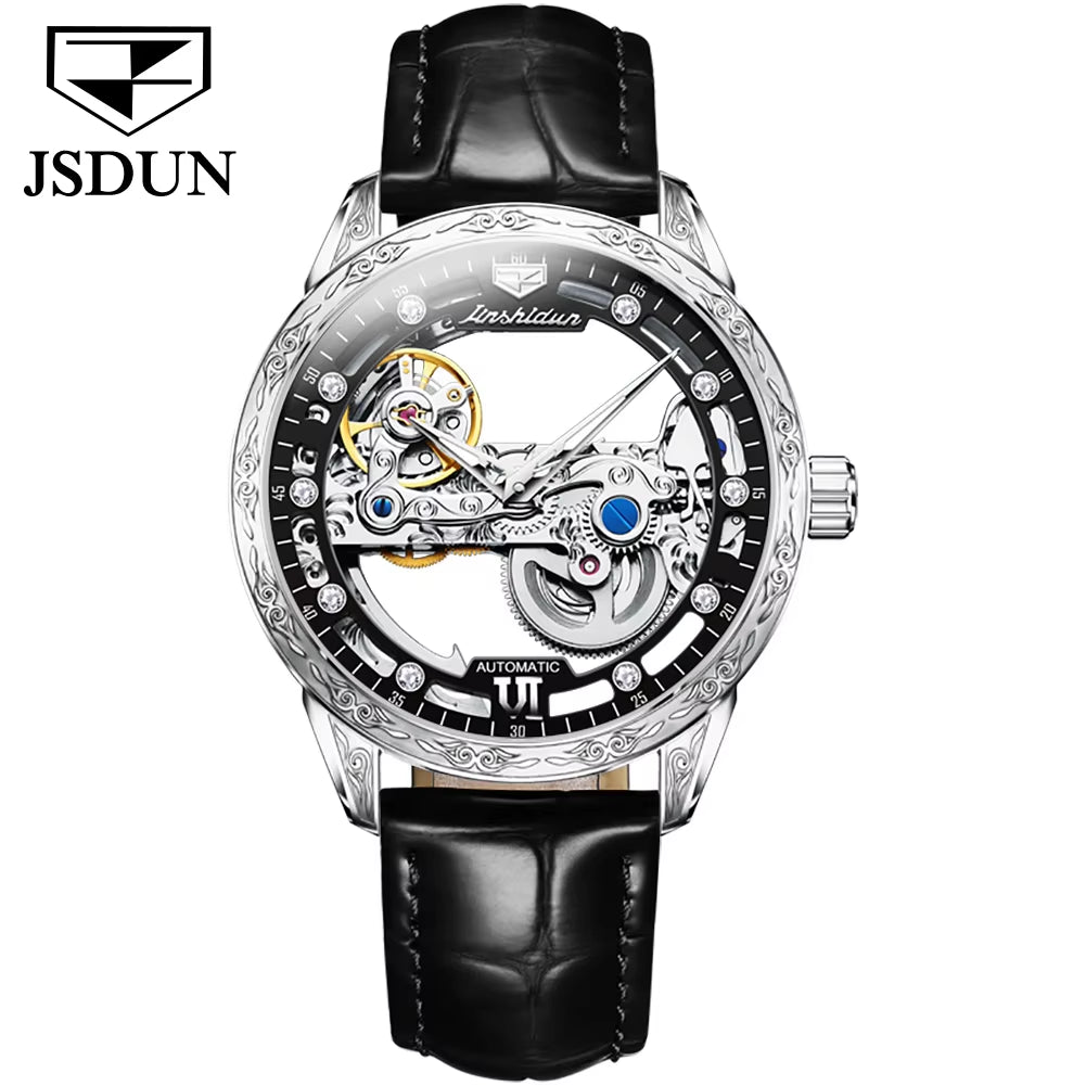 8917 OEM Stainless Steel Luxury Brand Clock Classic Waterproof Luminous Hollow Automatic Tourbillon Mechanical Watch Men