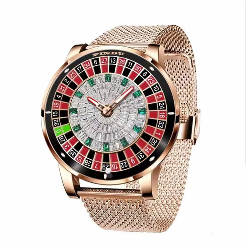 Hot Sell Top Brands Jacob Luxury Crystal Diamond Watches Diamond Gambling Disk Rotate Mens Watch Mechanical Rullet Casino Watch