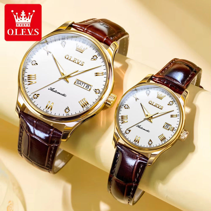 9932 Man Women Dress Watch Top Luxury Brand Couple Mechanical Watch Men Wrist Domed Crystal Dress Watch