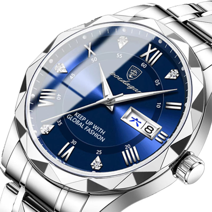 "615 New Arrival Luxury Men's Stainless Steel Waterproof Quartz Watch with Luminous Features"