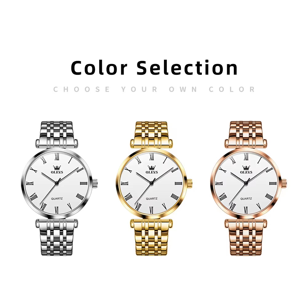 5592 Quartz Watches for Women Men Leisure Fashion Golden Ladies Clock Wristwatch Silver Couple Gift