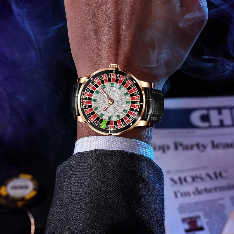 Hot Sell Top Brands Jacob Luxury Crystal Diamond Watches Diamond Gambling Disk Rotate Mens Watch Mechanical Rullet Casino Watch