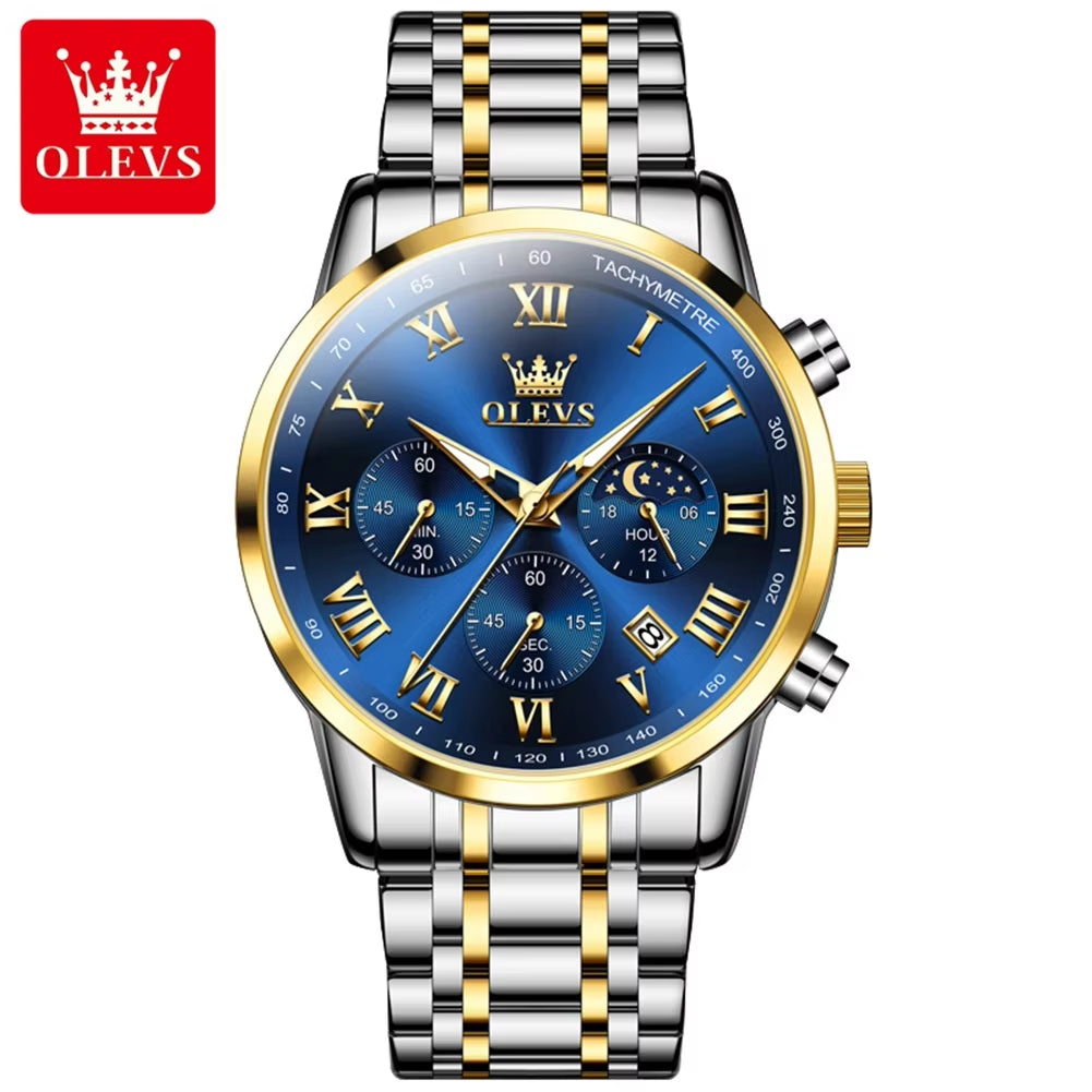 5529 Men Watches New Fashion Stainless Steel Date Waterproof Luminous Brand Luxury Men'S Korean Version for Quartz Watch