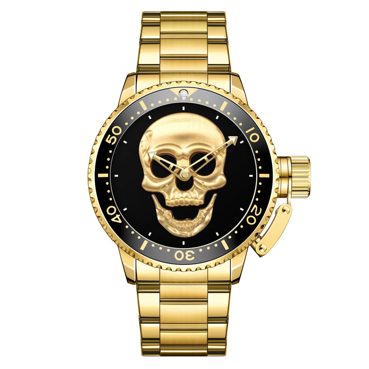 Men's Luxury Gold Classic Skeleton Quartz Watch - Waterproof Outdoor Sports Timepiece