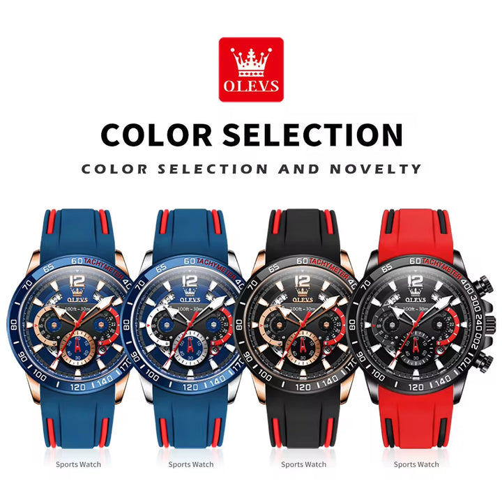 9936 Luminous Red Silica Gel Quartz Watch for Men - Wholesale Resee Brand