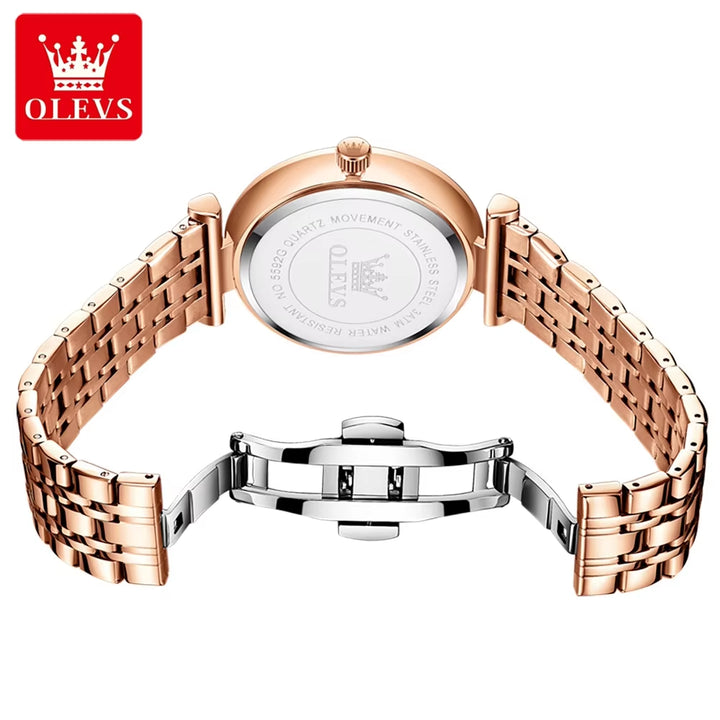 5592 Quartz Watches for Women Men Leisure Fashion Golden Ladies Clock Wristwatch Silver Couple Gift