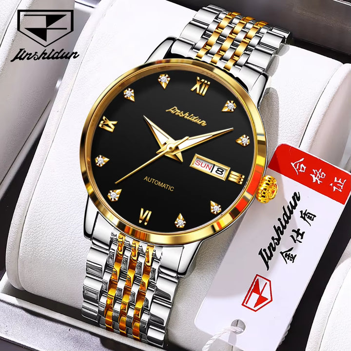 8807 Private Label Men Mechanical Watches Analog Fashion Leather Waterproof Automatic Wristwatch