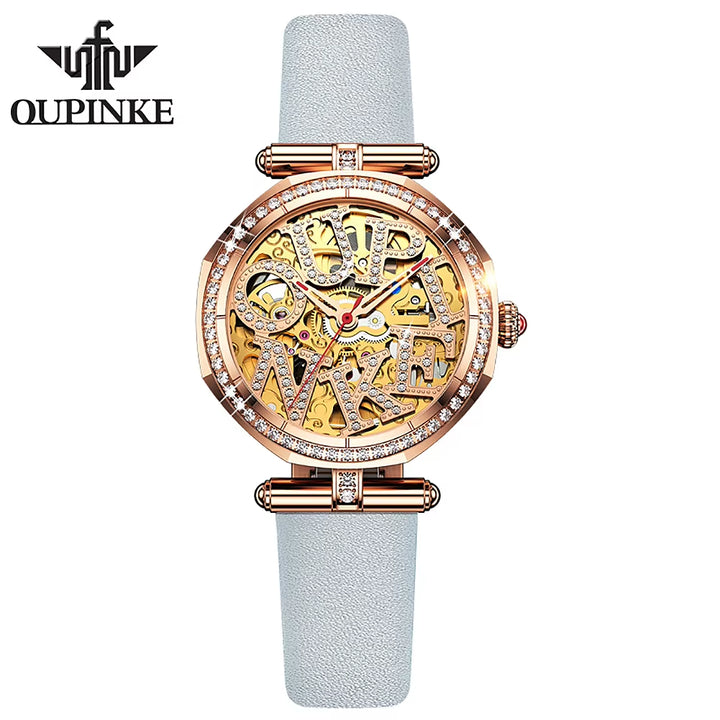 3175 OEM Custom Logo Simple Watch Women'S Waterproof Mechanical Timing Watch Wholesale Lady Leather Women Watch