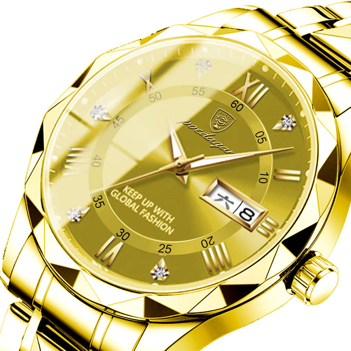 "615 New Arrival Luxury Men's Stainless Steel Waterproof Quartz Watch with Luminous Features"