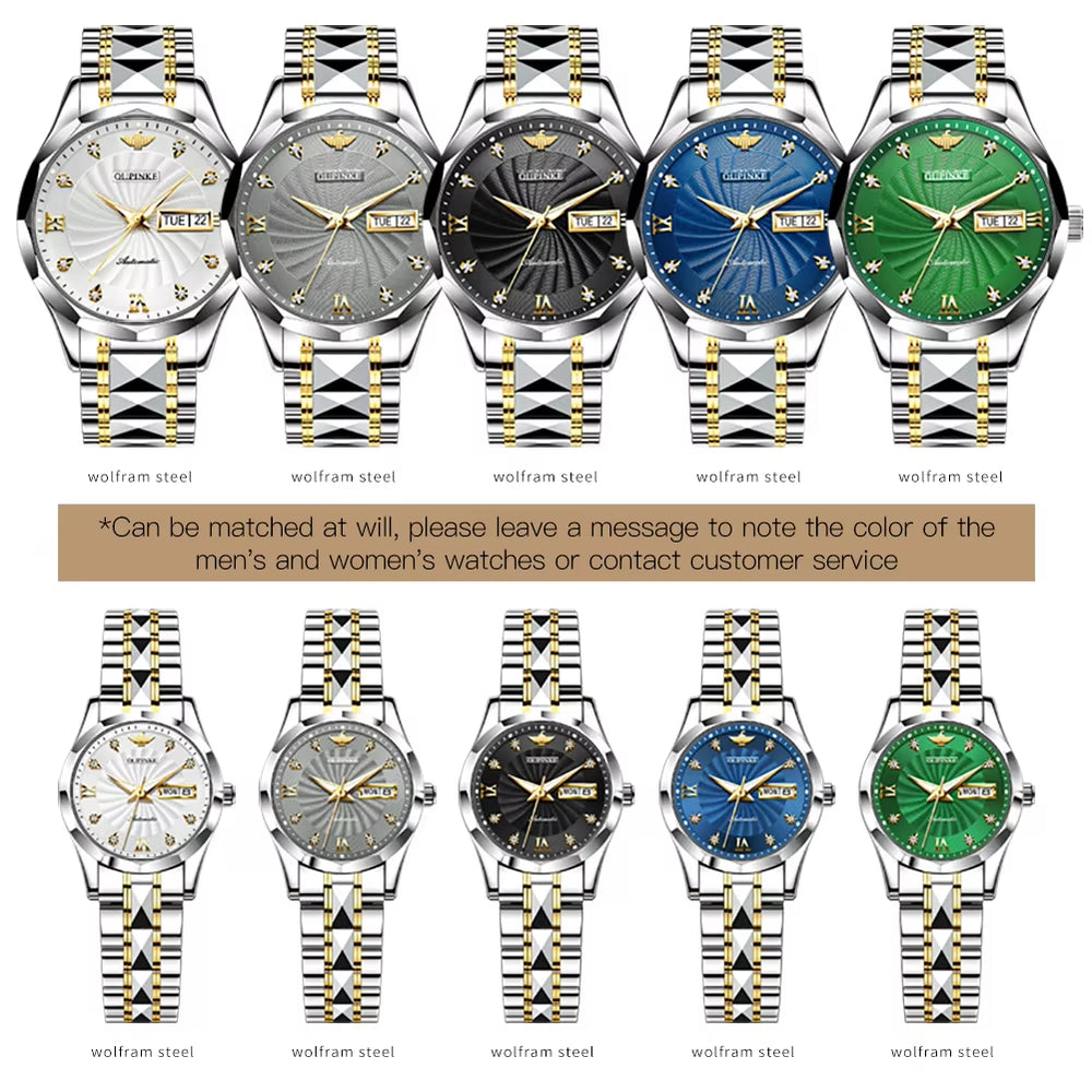 3169 Lovers Waterproof Custom Logo Low MOQ High Quality Simple Luxury Original Brand Couple Men Women Mechanical Watch