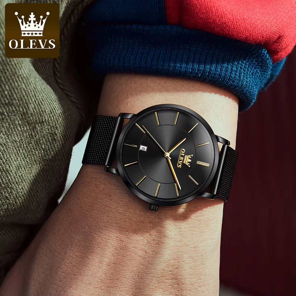 Brand Stainless Steel Milanese Strap Multi-Function Quartz Wrist Watches Fashion Waterproof Couple Men'S Watch 2019