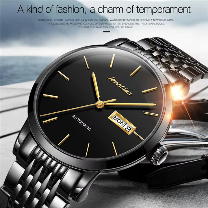 8812 Oem Watch Promotional Japanese Movement Stainless Steel Leather Waterproof Automatic Mechanical Wrist Watch