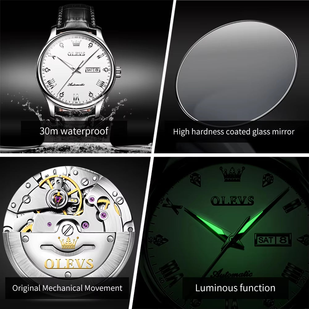 9932 Man Women Dress Watch Top Luxury Brand Couple Mechanical Watch Men Wrist Domed Crystal Dress Watch