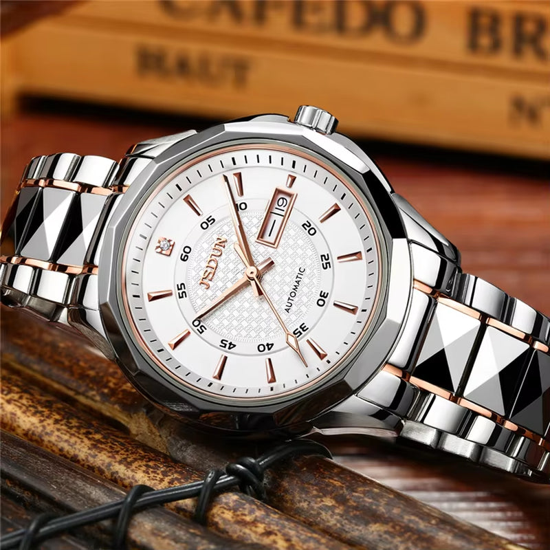 8014 Oem Watch Custom Logo Wholesale Luxury Japanese Movement Stainless Steel Date Waterproof Mechanical Watch for Men