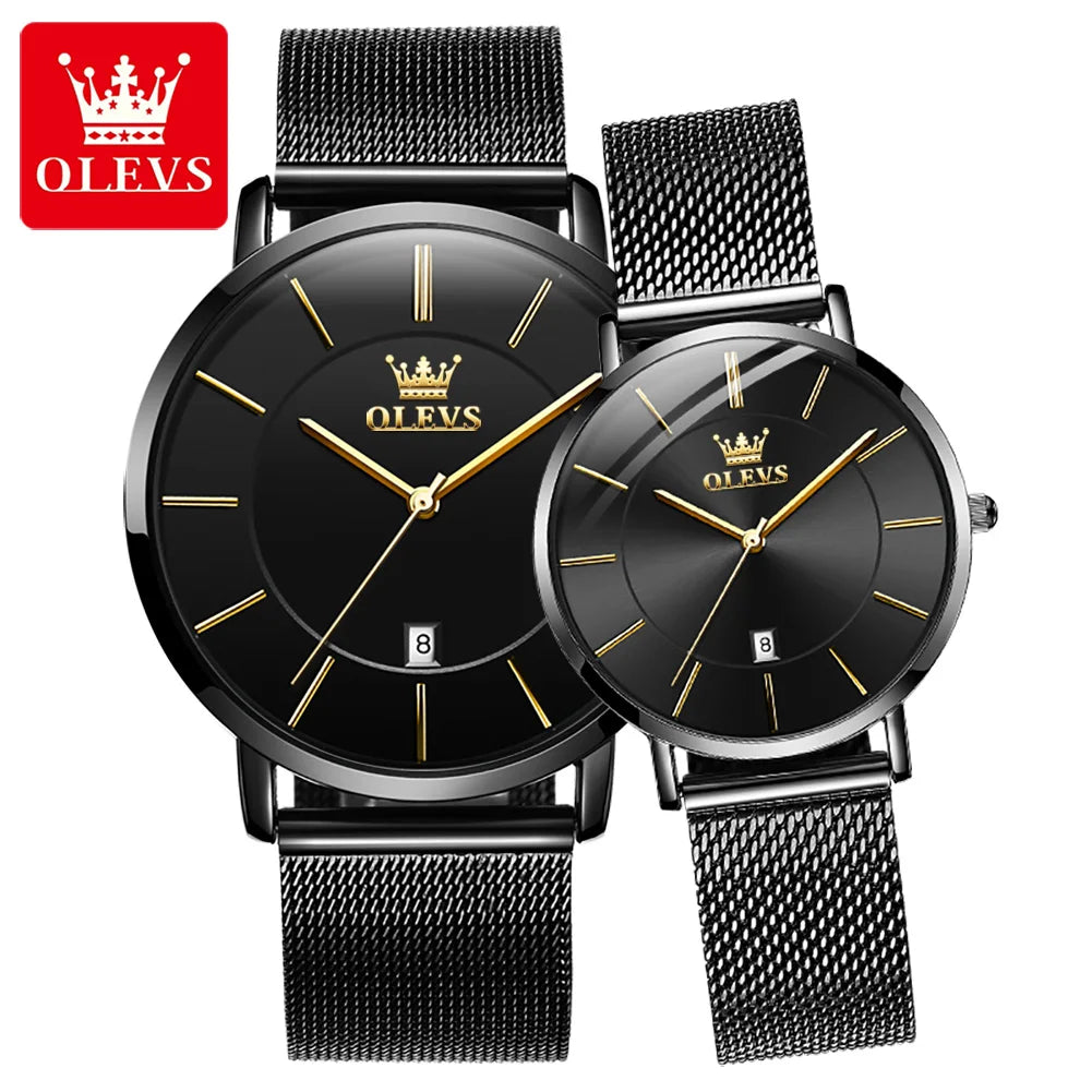 5869 Minimalist Ultra Thin Watch Men'S Women'S Fashion Sport Quartz Analog Watch Mesh Band Watch